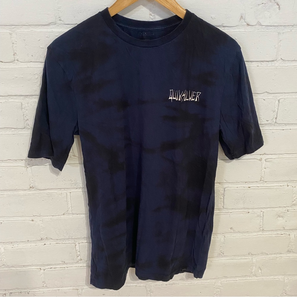 Quicksilver black blue tie dye t shirt